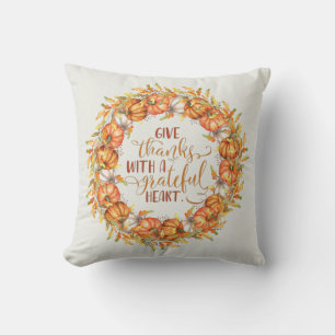 Coussin Remercier Citrouille Wreath