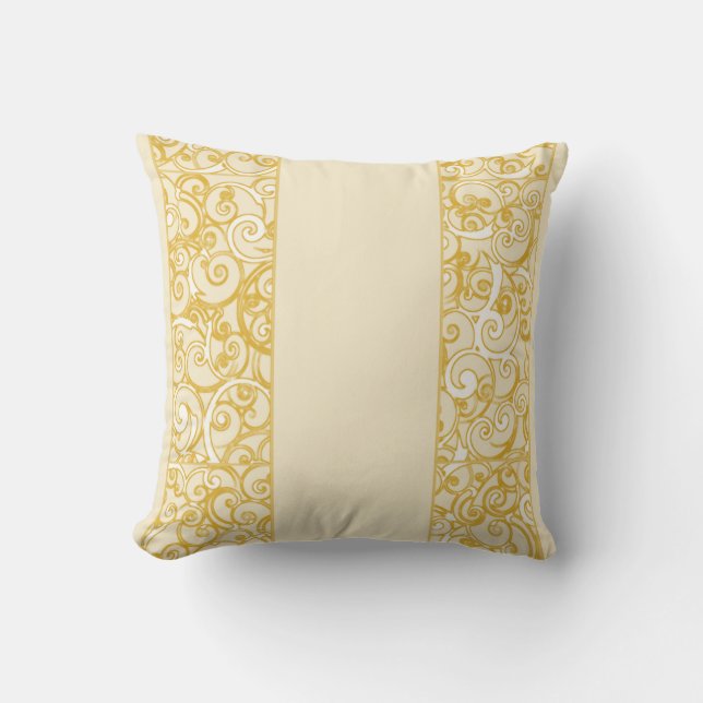 Coussin Remous d'or jaunes et de blanc (Recto)