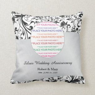 Coussin Remous noir et 25ème anniversaire de mariage