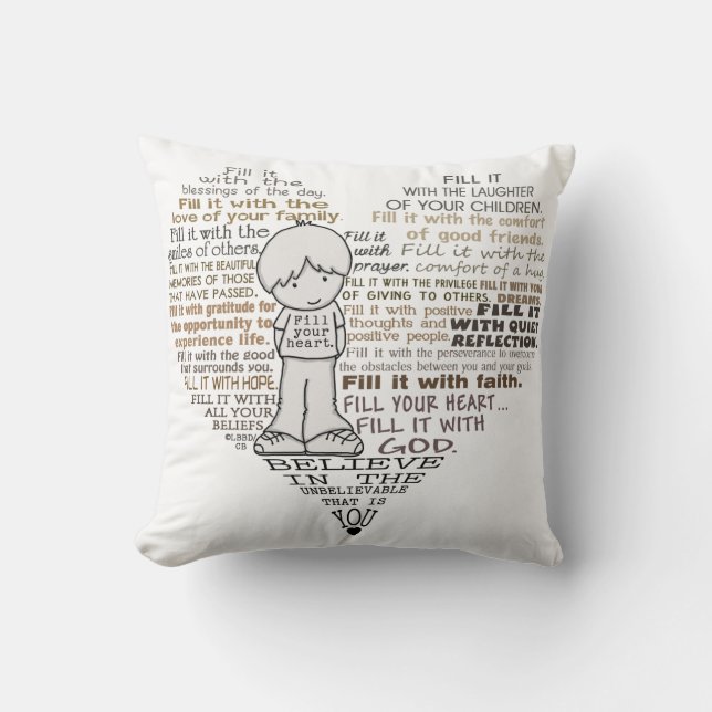 Coussin Remplissez votre coeur (Recto)
