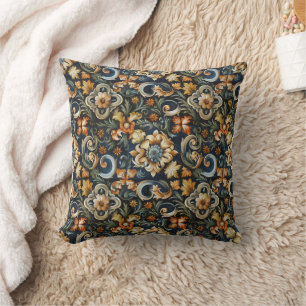 Coussin Renaissance italienne en bleu
