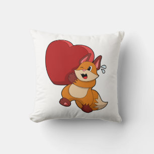 Coussin Renard à l'amour avec le coeur