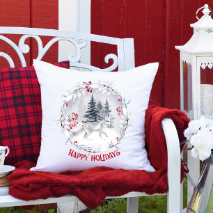 Coussin Renard à neige   Paysage hivernal