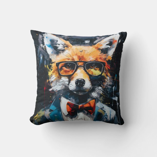 Coussin Renard Abstrait minimaliste (Recto)