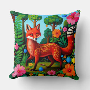 Coussin Renard animal rouge de glamour