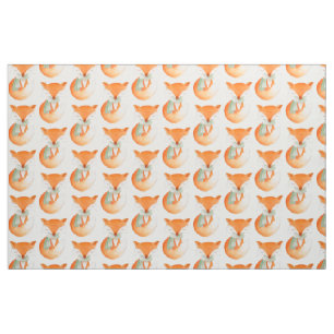 Coussin renard aquarelle art motif tissu