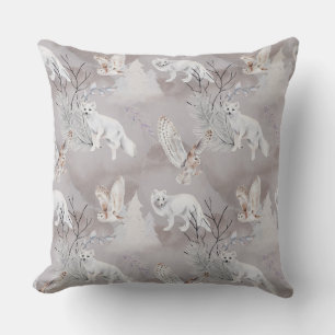 Coussin Renard Arctique de l'hiver Hibou Blanc Faune du No