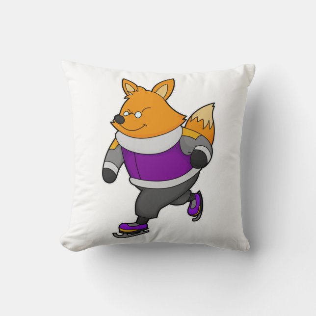 Coussin Renard au patinage sur glace avec patins sur glace (Recto)