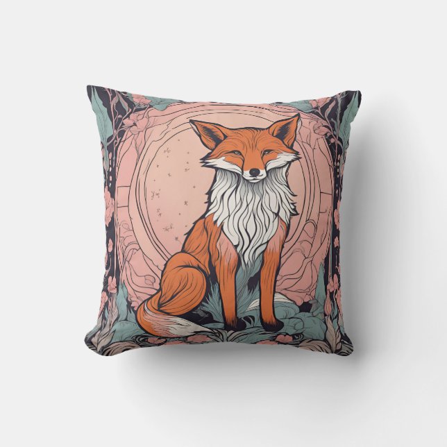 Coussin Renard boisé enchanté D1 (Recto)