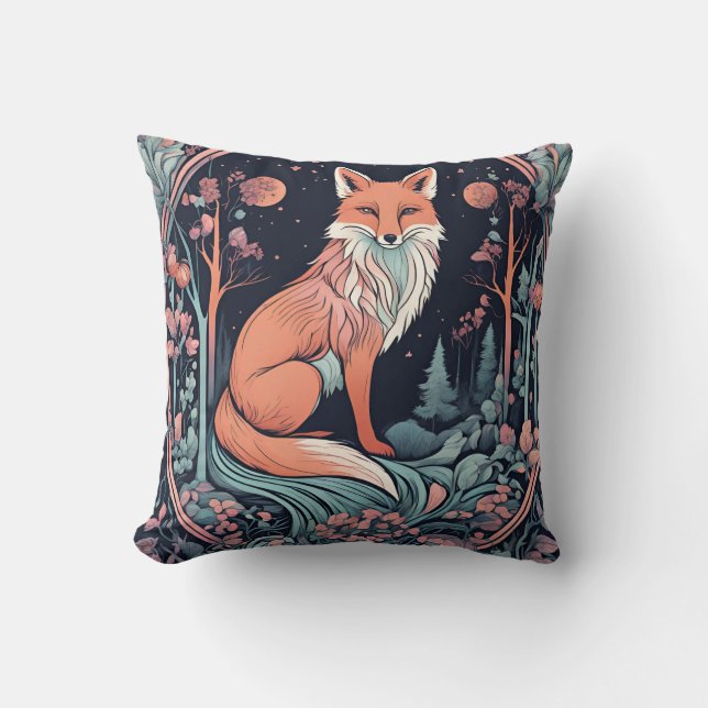Coussin Renard boisé enchanté D16 (Recto)