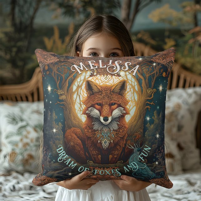 Coussin Renard celtique juif et lunette Personnalisé (Créateur téléchargé)