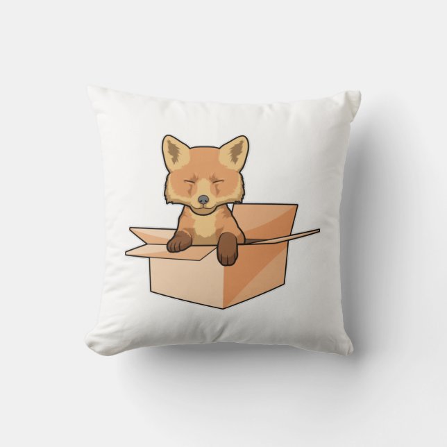 Coussin Renard comme bébé dans la boîte (Recto)