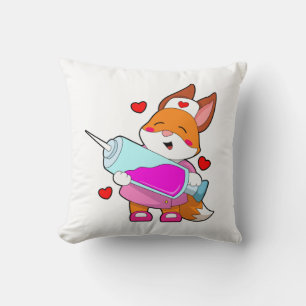 Coussin Renard comme infirmière avec seringue