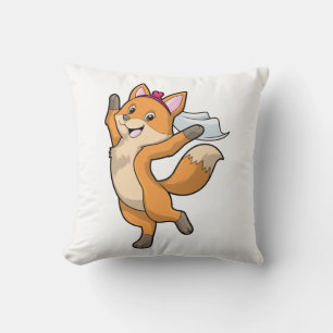 Coussin Renard comme mariée avec Voile & Coeur