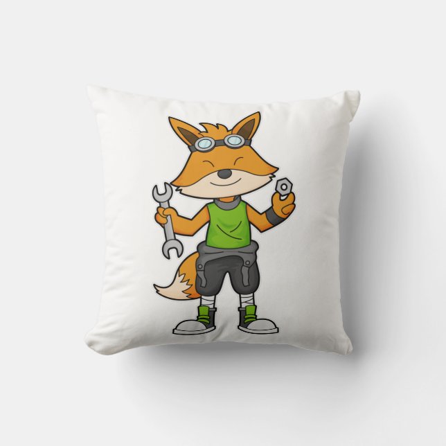 Coussin Renard comme Mécanique avec clé & noix (Recto)