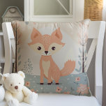 Coussin Renard d'animal de bois rose, infirmière de fille<br><div class="desc">PixeliaDesigns' "Cute Woodland Fox" Nursery Coussin, un ajout délicieux à toute pépinière de bébé fille. Ce charmant coussin présente des illustrations chaleureuses de renard boisé dans des tons sereins et doux qui créent une atmosphère paisible et accueillante. Conçu dans un esprit de neutralité sexuelle, ses couleurs et ses motifs en...</div>