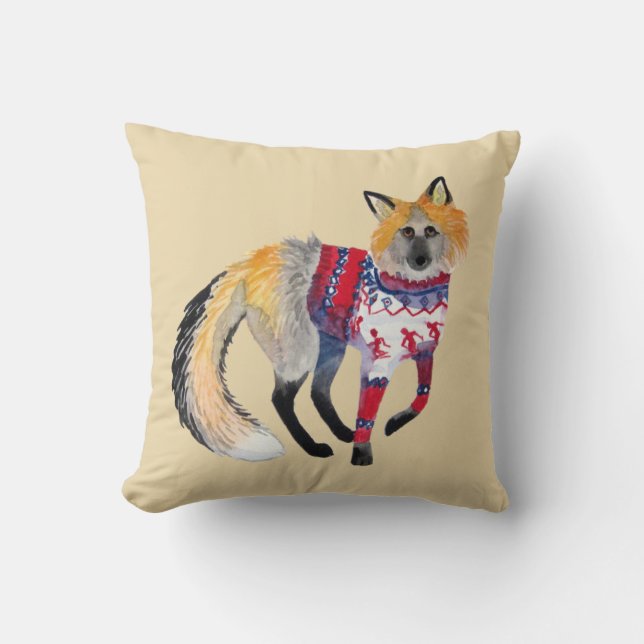 Coussin Renard dans Knit Sweater Jeu d'oreiller (Recto)