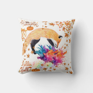 Coussin Renard d'automne coloré