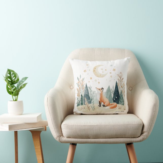 Coussin Renard de la Forêt Étoilée (Chaise)
