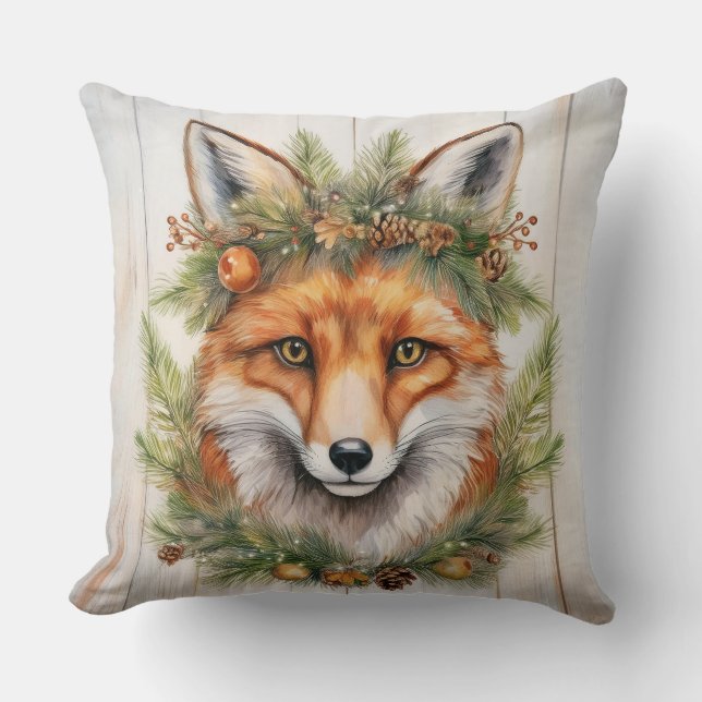 Coussin Renard de Noël (Recto)