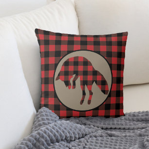 Coussin Renard de saut de buffle noir rouge