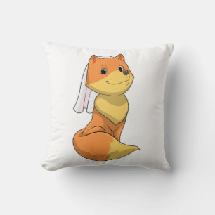 Coussin Renard en mariée avec Voile
