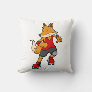 Coussin Renard en patinage avec roulettes