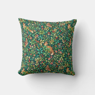 Coussin Renard et faisan inspirés de William Morris