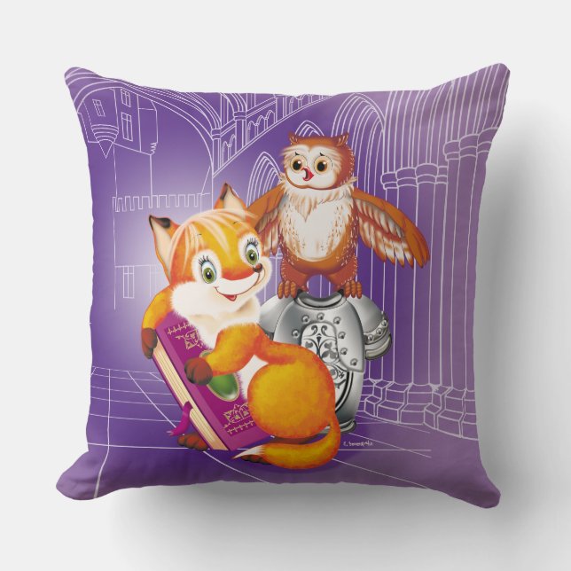 Coussin renard et hibou (Recto)