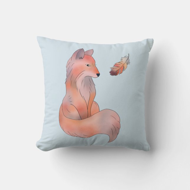Coussin Renard et plume (Recto)