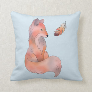Coussin Renard et plume