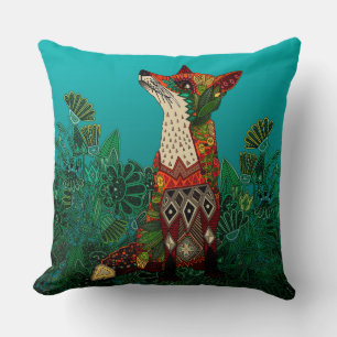 Coussin renard floral