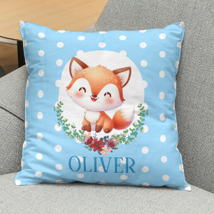 Coussin Renard mignon à pois élégant