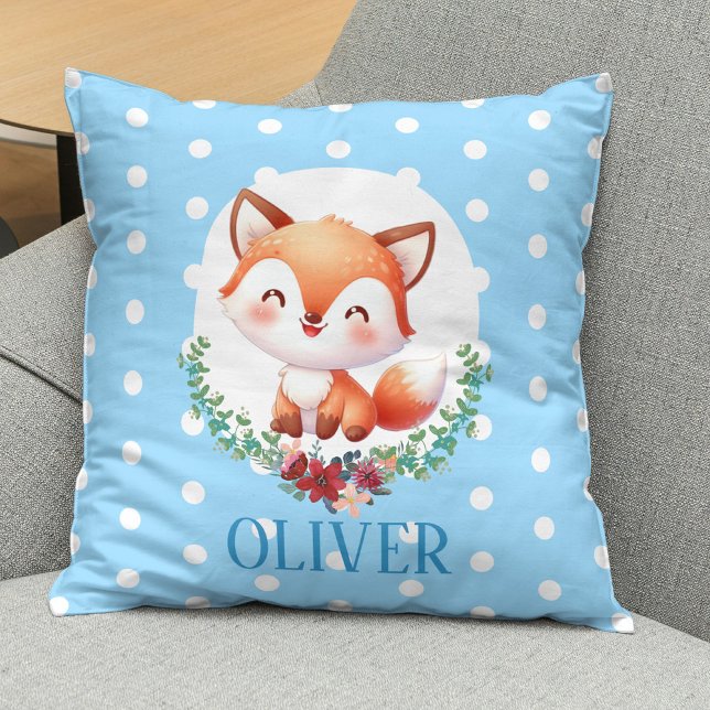 Coussin Renard mignon à pois élégant (Créateur téléchargé)
