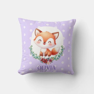 Coussin Renard mignon à pois élégant