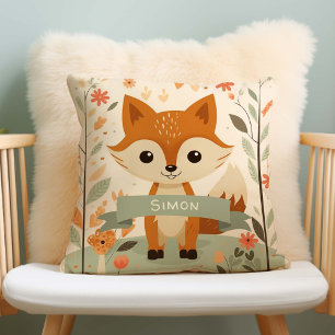 Coussin Renard mou, Bébé Animaux, Nom personnalisé