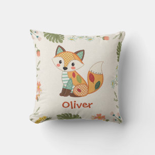 Coussin Renard Patchwork Mignon