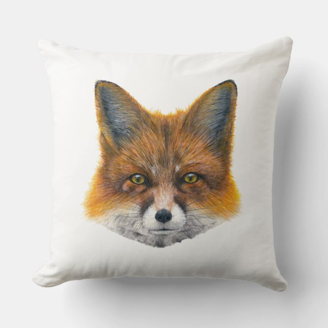 Coussin Renard - Peinture en acrylique (Recto)