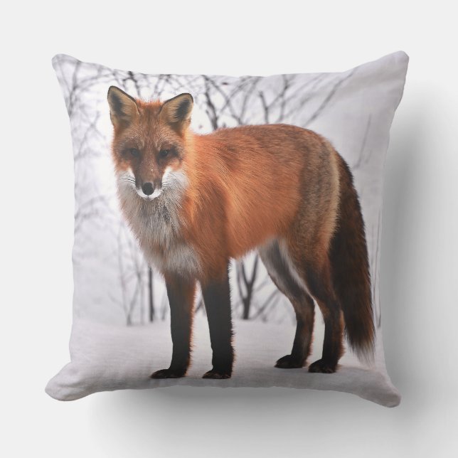 Coussin Renard rouge en hiver (Recto)