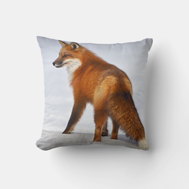 Coussin Renard rouge en hiver (Recto)