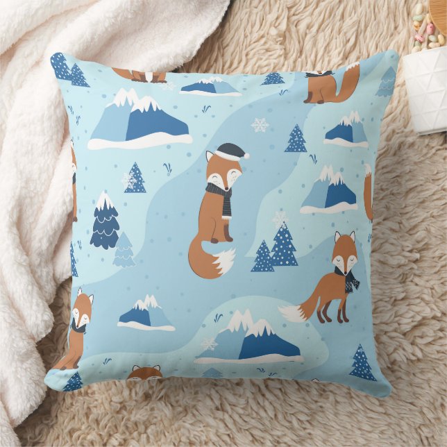 Coussin Renards hivernaux givrés (Couverture)