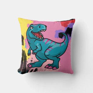 Coussin Rencontrez Dino l'oreiller à lancer Dinosaur bleu 