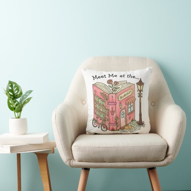 Coussin Rencontrons-nous à la librairie (Chaise)