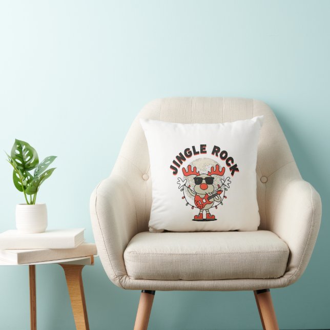 Coussin Rendez-vous Cool Jingle Rock avec guitare et lunet (Chaise)