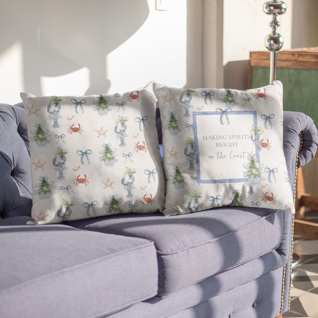 Coussin Rendre les Esprits Lumineux Noël Côtiers (Créateur téléchargé)