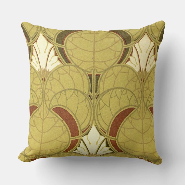 Coussin Rene Beauclair’s Art Nouveau Lily Pad (Recto)