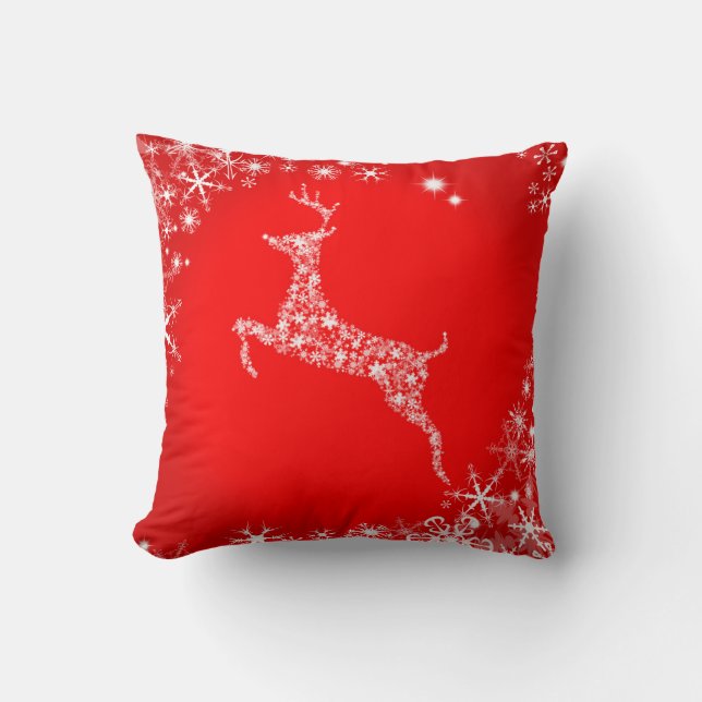 Coussin Renne Flocon de Neige (Recto)