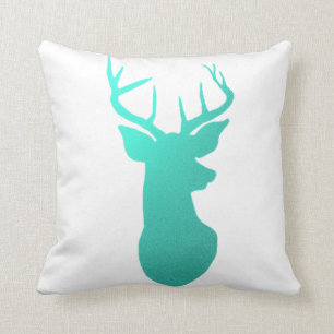 Coussin Renne/nature bleus turquoises modernes d'Antler