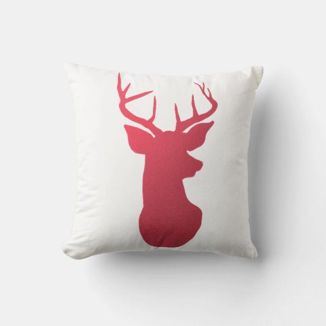 Coussin Renne/nature rouges modernes d'Antler (Recto)