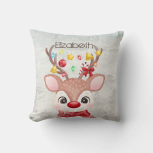Coussin Rennes de Noël adorables 